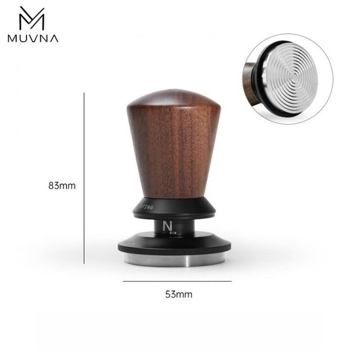 Muvna Adjustable Precision Tamper "Star" Ridged Walnut 53mm