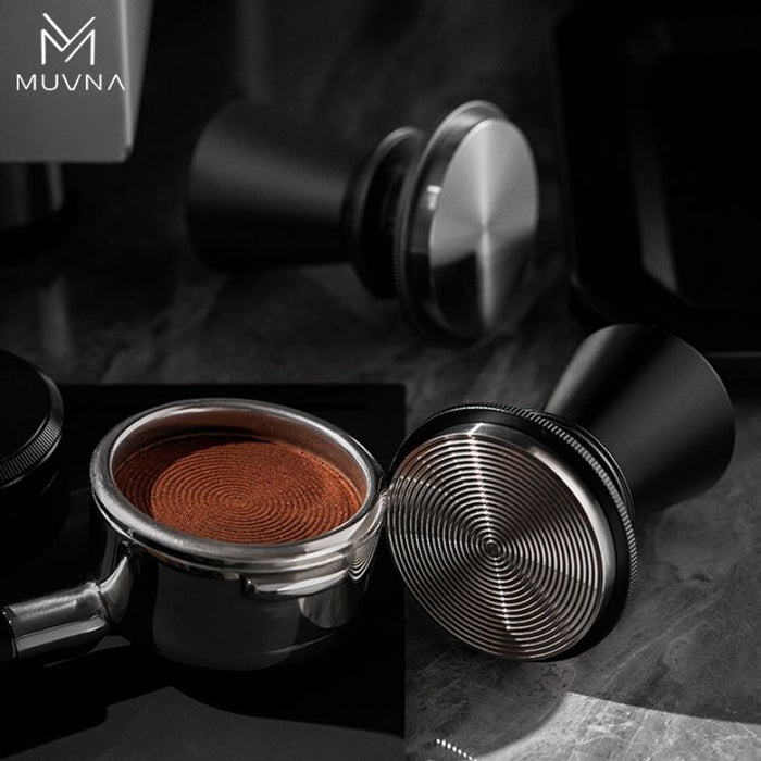 Muvna Adjustable Precision Tamper "Star" Ridged Walnut 53mm